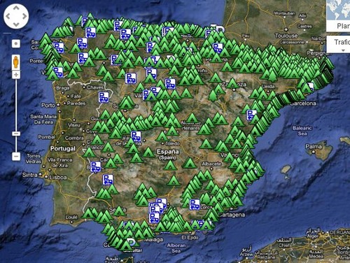carte des camping espagne Carte interactive des campings d'Espagne   CCOMAROC